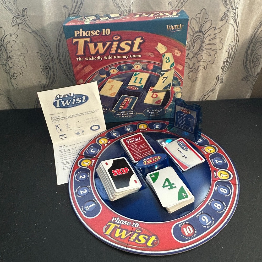 Phase 10 Twist Game Family A Wickedly Wild Rummy Card Board 2008 *Missing Pawns*